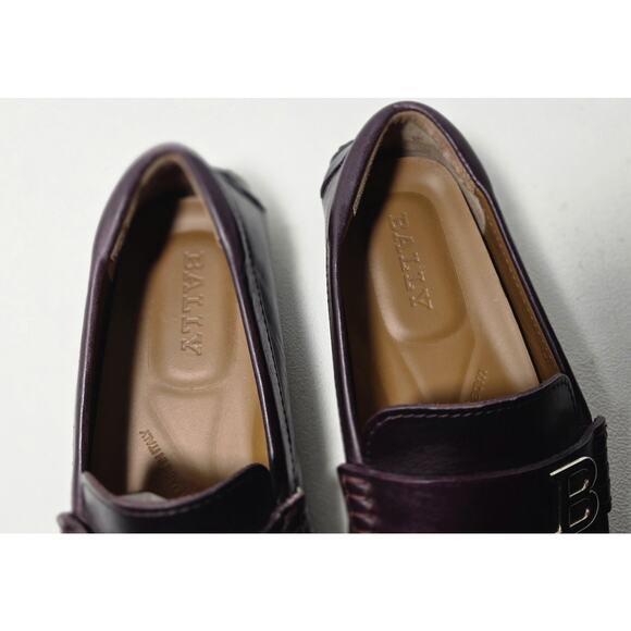 Bally PIEVO Mens Burgundy Slip On Loafer Leather Driving Moc B Logo US7.5/40.5EU main image 4